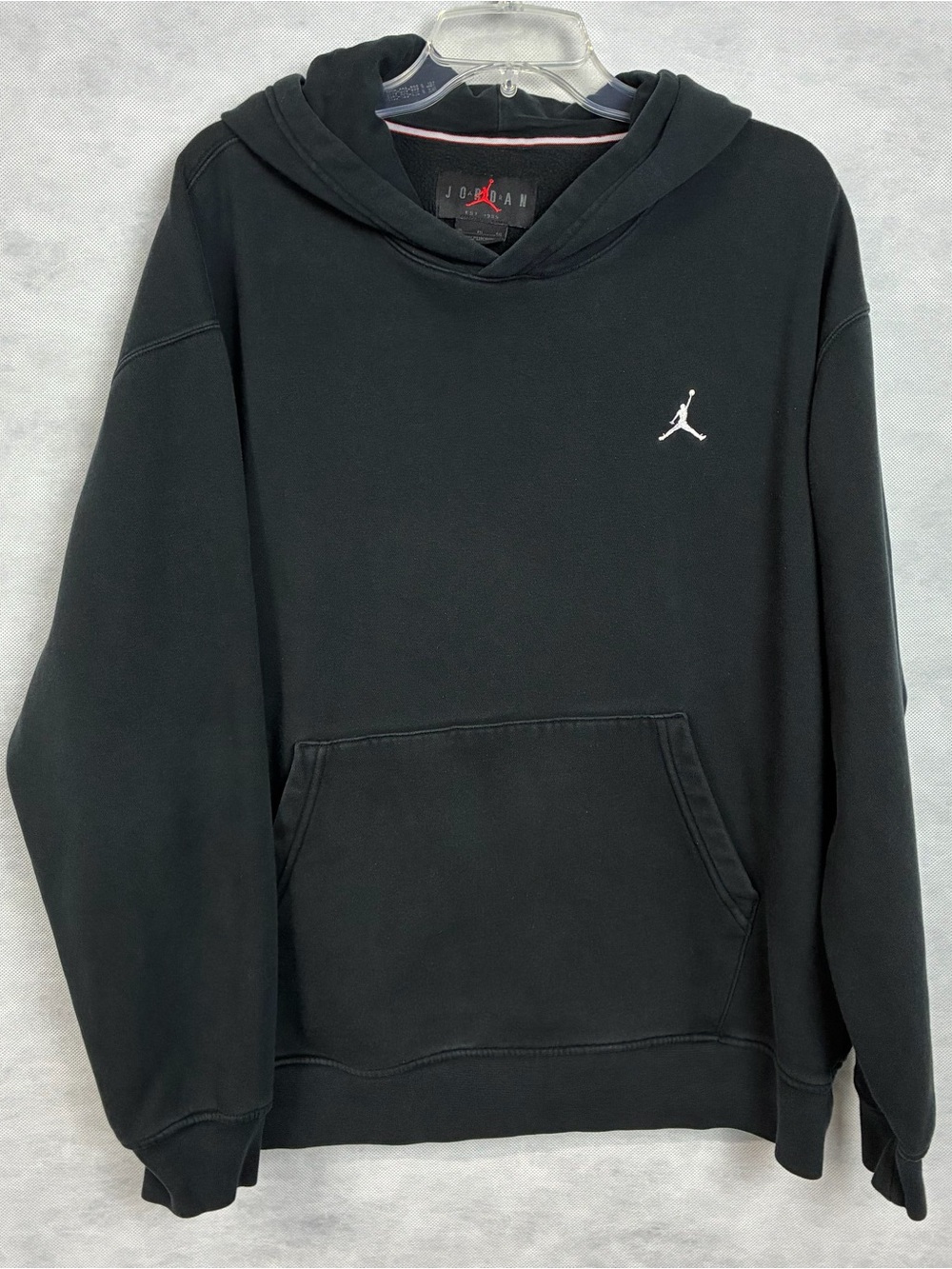 Jordan Hoodie Mens XL Black Fleece Pullover Embroidered Jumpman Logo Sweatshirt
